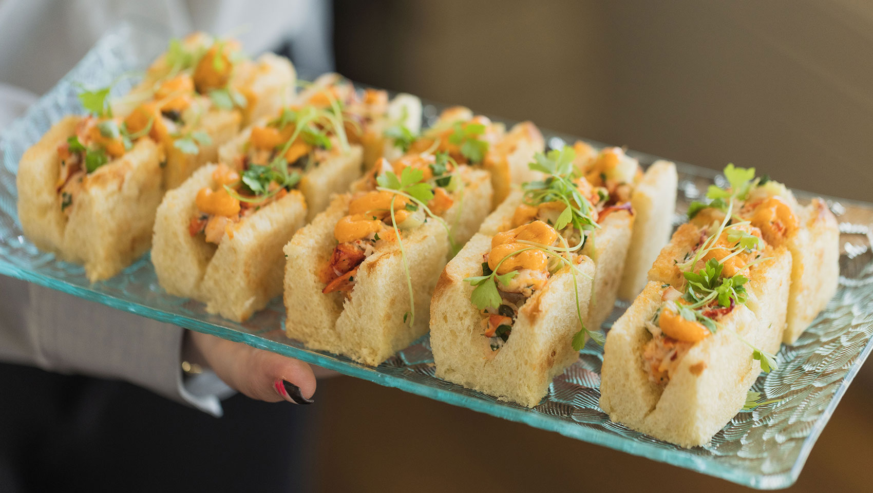 Tray of lobster rolls
