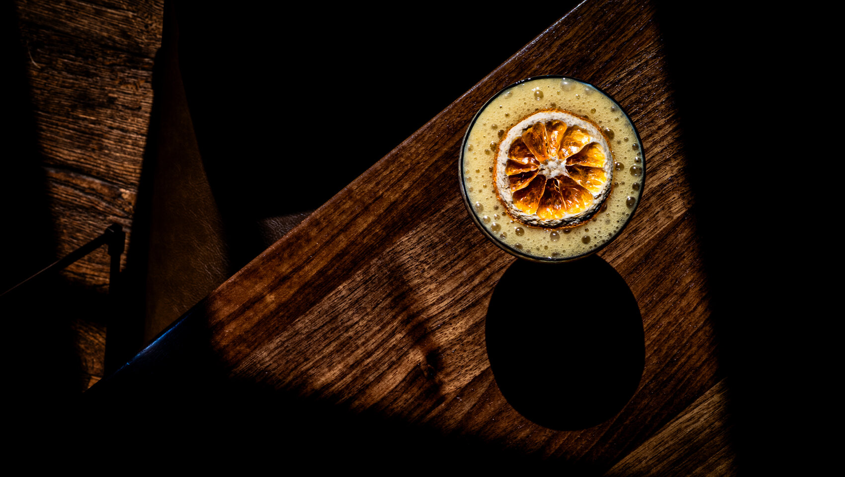 Cocktail with Dried Orange on Top